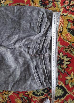 Лляні укорочені брюки літні7 фото