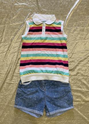 Прикольная стильная футболка поло l c waikiki с фирменным на 5-6 лет