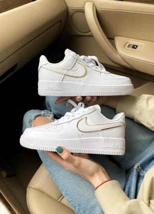 Кроссовки nike air force 1 07 essential white/gold2 фото