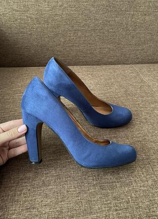 Синій замшеві туфлі la strada розмір 40