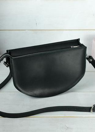 Кожаная женская черная сумка через плечо