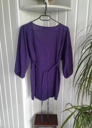 Блуза фиолетовая 100% хлопок широкий рукав john rocha р 142 фото