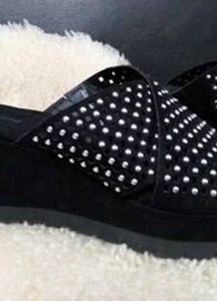 Graceland сабо шлепки 36 р по ст 23 см танкетка 7 см