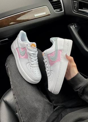 Air force 1 marshmallow нежные зефирные кроссовки белые/розовые найк4 фото