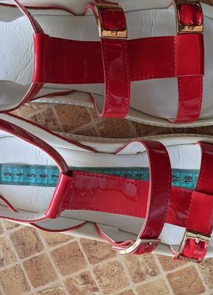Червоні жіночі босоніжки, красные босоножки сандали3 фото
