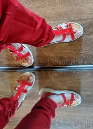 Червоні жіночі босоніжки, красные босоножки сандали5 фото