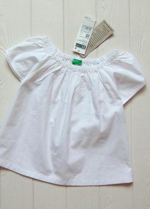 United colors of benetton. размер 2 года. новая белоснежная блуза для девочки1 фото