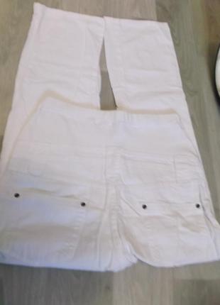 Белые как снег штаны брюки джинсы для беременных.etam8 фото