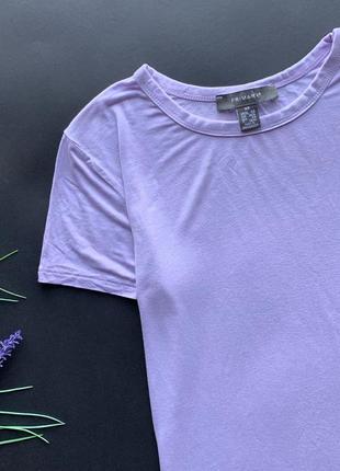 👚симпатичная базовая сиреневая футболка/нежно фиолетовая футболка👚4 фото