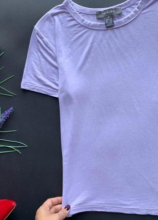 👚симпатичная базовая сиреневая футболка/нежно фиолетовая футболка👚2 фото