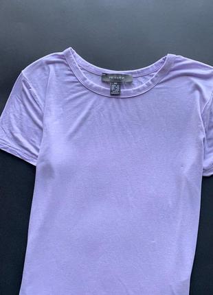 👚симпатичная базовая сиреневая футболка/нежно фиолетовая футболка👚7 фото