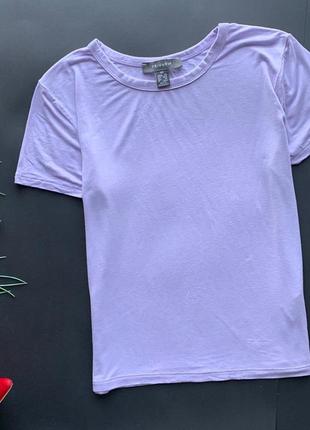 👚симпатичная базовая сиреневая футболка/нежно фиолетовая футболка👚6 фото