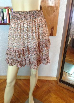 Игривая, нежная индийская юбка с оборками, р. 50-52