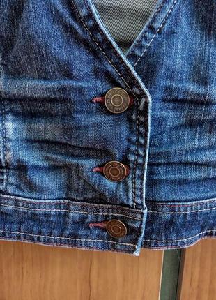Женская синяя джинсовая жилетка s.oliver l/xl безрукавка джинс размер 40/42 весна лето осень коттон5 фото