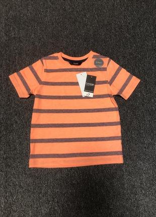 Ярко-оранжевая футболка на 3-4 года1 фото
