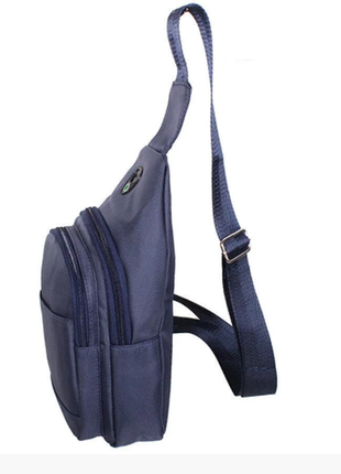Вместительная сумка-слинг синяя (супер цена)2 фото