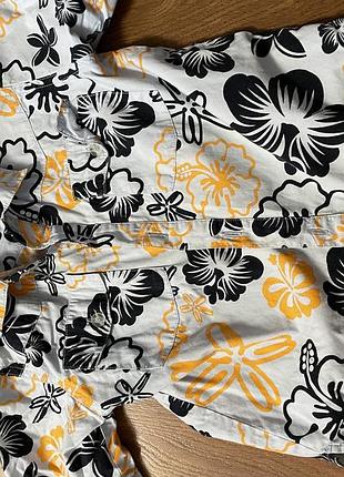 Рубашка с гавайским принтом голубая