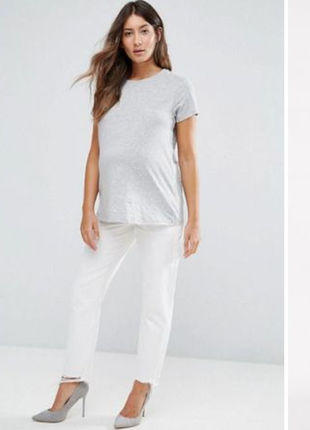 Белые как снег штаны брюки джинсы для беременных.etam1 фото