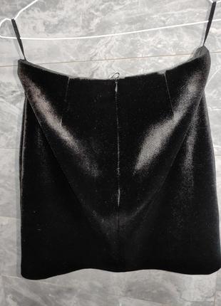 Брендовая бархатная юбка мини туречки5 фото