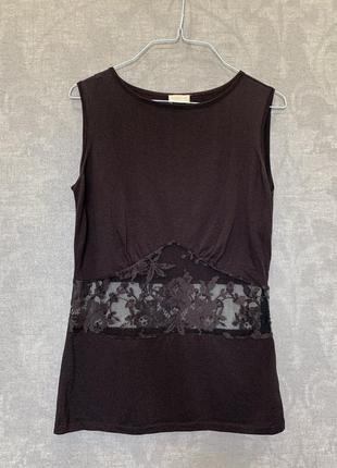 Топ с кружевом valentino roma. размер s-m.