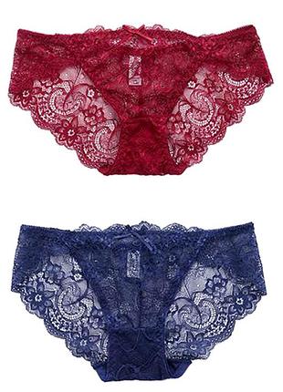 Новые кружевные трусики, синего цвета.