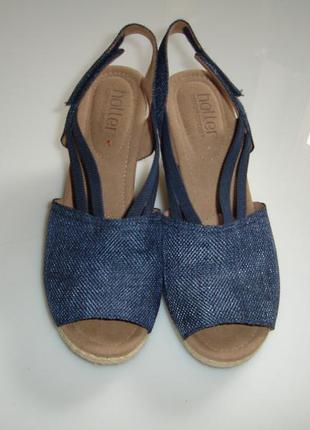 Hotter босоножки на танкетке р 37,5 (uk 4.5) , стелька 24,5 см высота танкетки 7,5 см