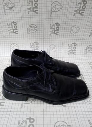 Modern classic мужские туфли кожа черные квадратный носок 42 р 28 см6 фото