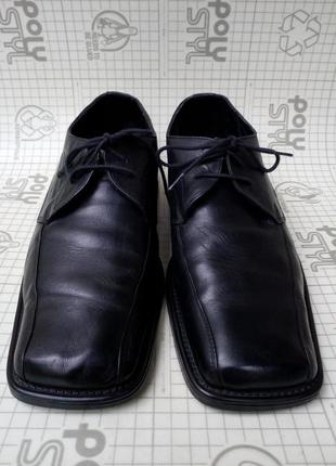 Modern classic мужские туфли кожа черные квадратный носок 42 р 28 см4 фото