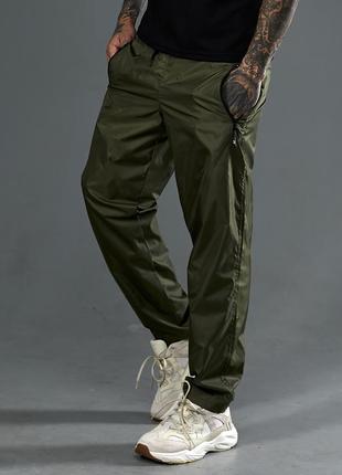 Мужские спортивные брюки из плащевки с сетчатой подкладкой размеры от 50 до 58 (1015хаки)
