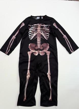 Фирменный карнавальный костюм скелет на halloween 3-4 года1 фото