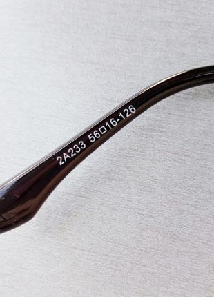 Очки в стиле gucci  унисекс солнцезащитные модные узкие коричневые в металле7 фото