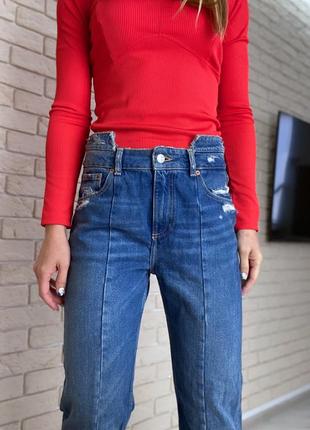 Джинсы bershka mom синие5 фото