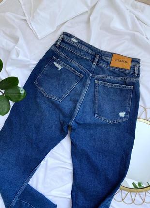 Джинсы bershka mom синие10 фото