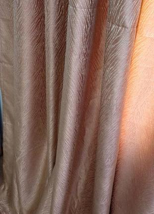 Нові штори золотисті з рожевим відливом готові пошиті1 фото