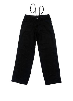 Шикарні жіночі літні, чорні брендові лляні штани від denim co (100% льон)