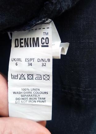 Шикарні жіночі літні, чорні брендові лляні штани від denim co (100% льон)4 фото