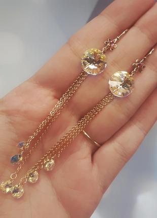 Серьги  xuping с кристаллами swarovski 💝