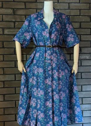 Вінтажна Сукня лляне плаття сорочка халат стиль laura ashley квітковий принт у складі льон бавовна3 фото