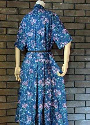 Вінтажна Сукня лляне плаття сорочка халат стиль laura ashley квітковий принт у складі льон бавовна4 фото
