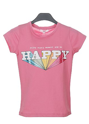 Розовая футболка будь счастлив "sugar squad" англия на 7-14 лет (122-164см)