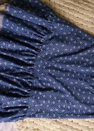 Голуба юбка с ромашками юбка2 фото