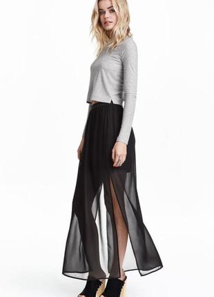 H&m соблазнительная эффектная макси юбка с разрезами по бокам3 фото