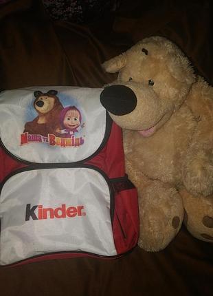 Дитячий портфель рюкзак kinder маша і ведмідь2 фото
