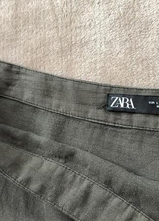 Женская шикарная юбка миди с воланами из льна и хлопка zara10 фото