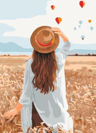 Картина по номерам путешественница в ржаном поле браш