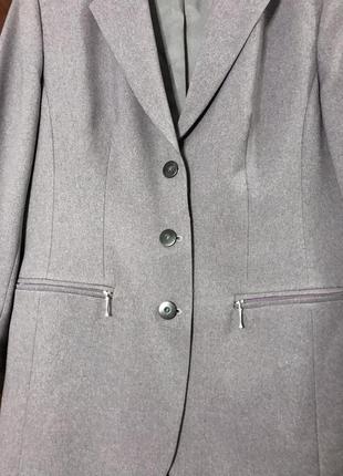 Шикарний піджак ручної роботи 40-42 розмір стильний костюмний жакет сірий3 фото