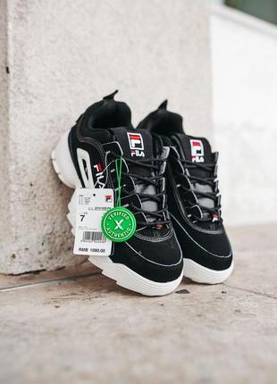 Женские кроссовки fila disruptor 2 white black 36-37-38-39-40