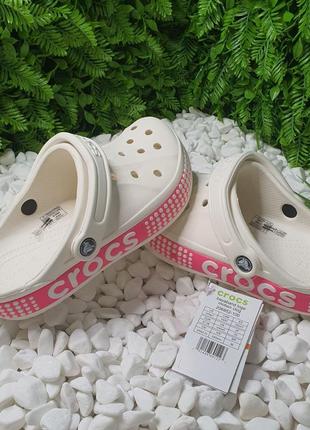 Crocs bayaband logo motion clog белые с розовым сабо2 фото