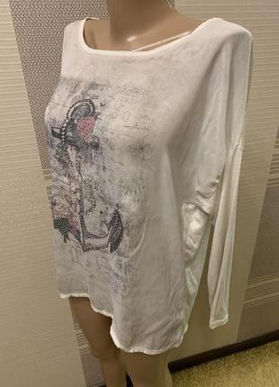 Очень красивая нежная  шелковая блуза. 14 рр. италия.4 фото