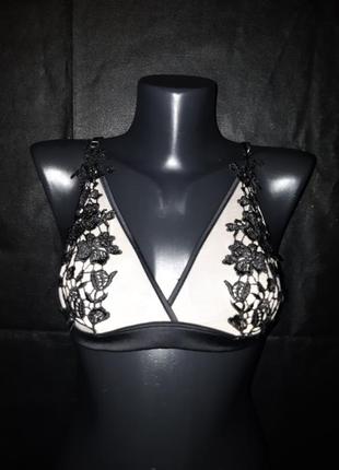 Красивый бралет из сетки с кружевом